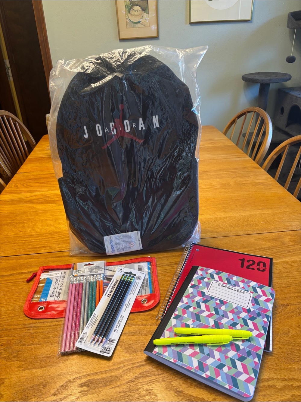Jordan Black and Red Backpack NWT Includes school supplies - Picture 8 of 10